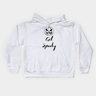 Get Spooky Pumpkin Black Print Kids Hoodie